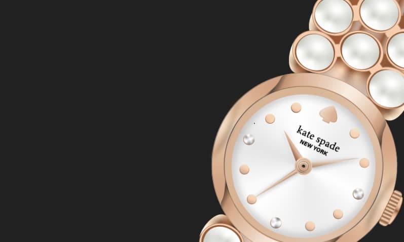 zoomed in illustration of kate spade watch