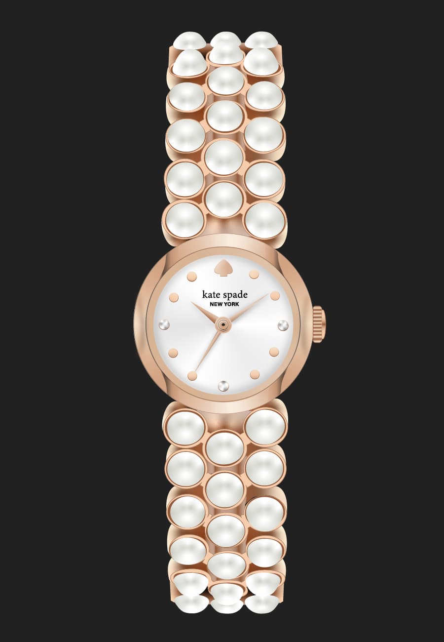 illustration of kate spade's mono trio pearl watch