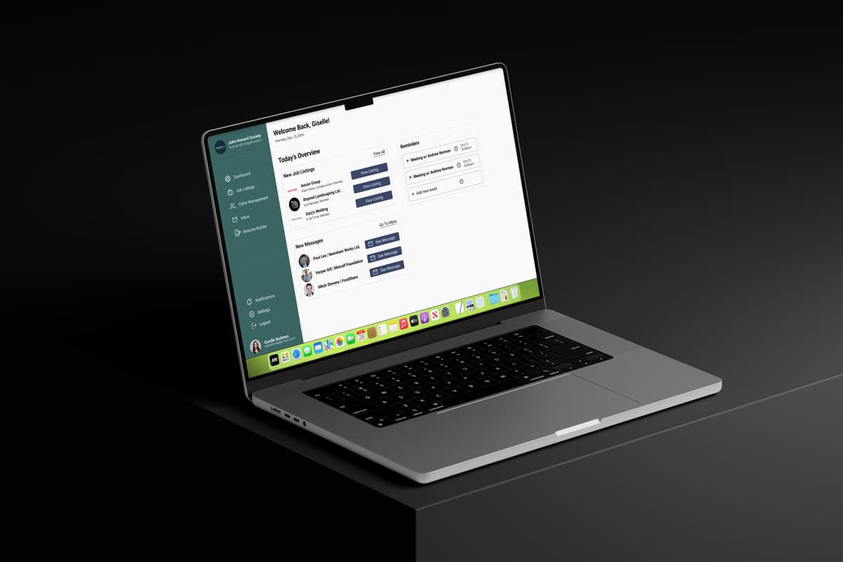 reachout website on laptop mockup